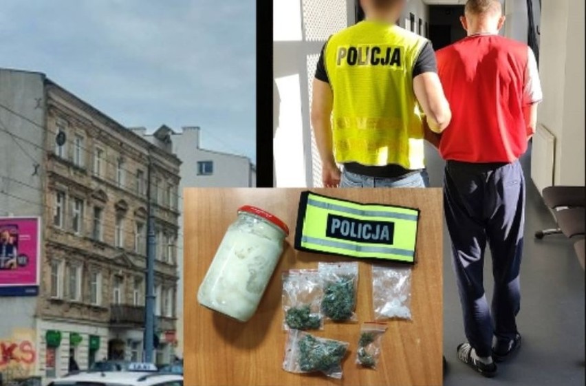 Ukrywał się przed policją w kamienicy przy ulicy Piotrkowskiej w Łodzi. W mieszkaniu były narkotyki