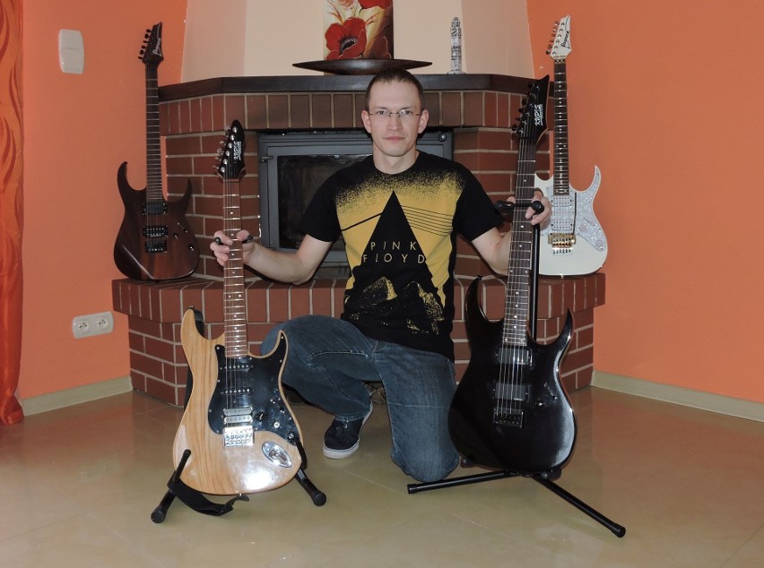 Dominik Kupis z Czarnowca zrobił własnoręcznie cztery gitary [ZDJĘCIA, WIDEO]