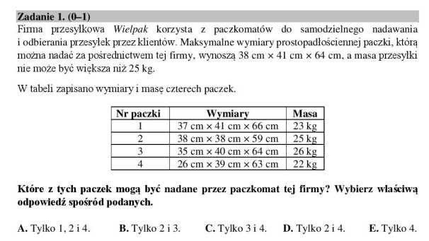 Próbny Egzamin ósmoklasisty Listopad 2018 Matematyka Odpowiedzi