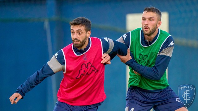 Sebastian Walukiewicz na jednym z treningów Empoli.