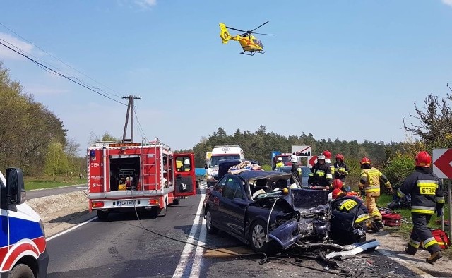 Strażacy działali na miejscu wtorkowego wypadku w Moskorzewie
