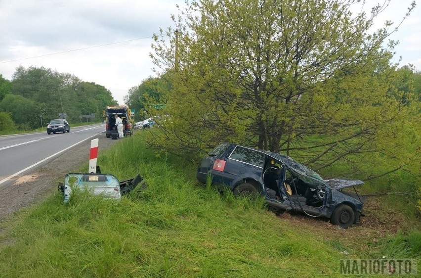Wypadek w Żywocicach na drodze krajowej nr 45.