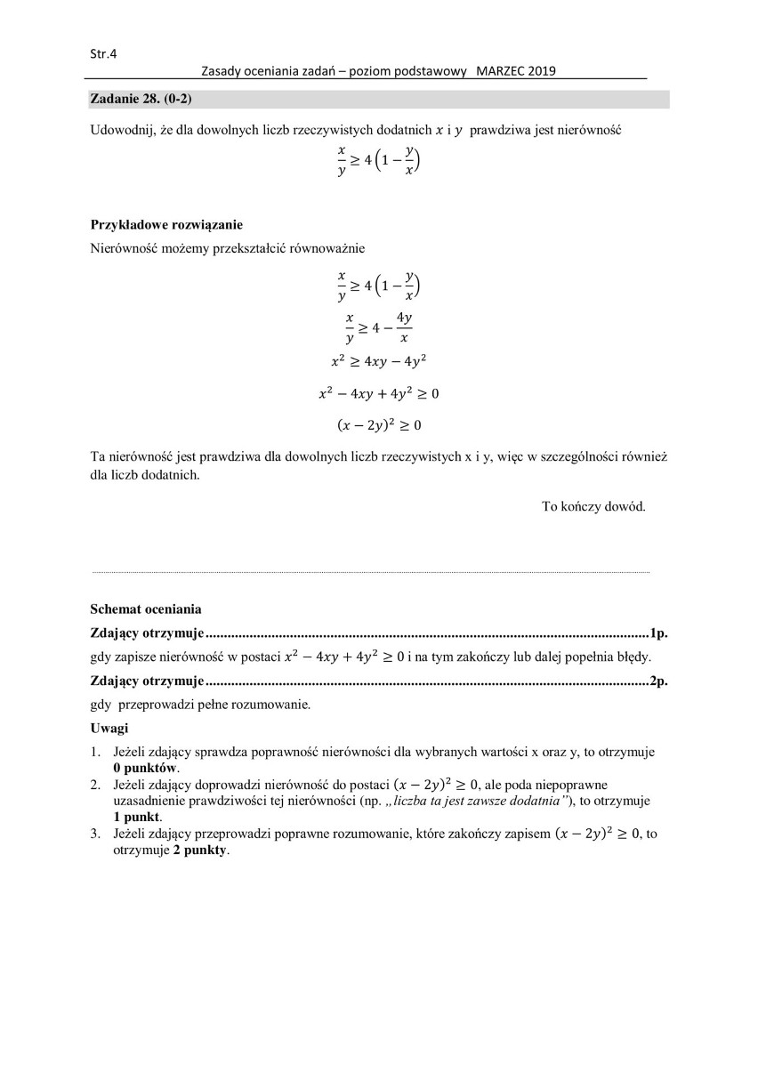 Próbna matura 2019 matematyka Echa Dnia ODPOWIEDZI