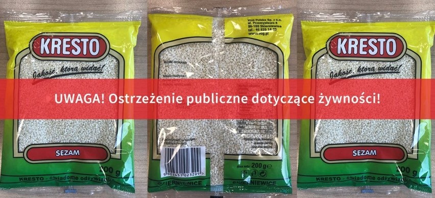 Ostrzeżenie publiczne dotyczące żywności: wykrycie...