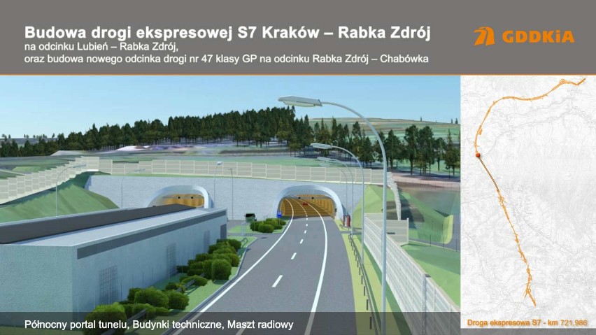 DTŚ Katowice nadzoruje remont "zakopianki". Na trasie S7 powstanie tunel przez masyw Lubonia Małego