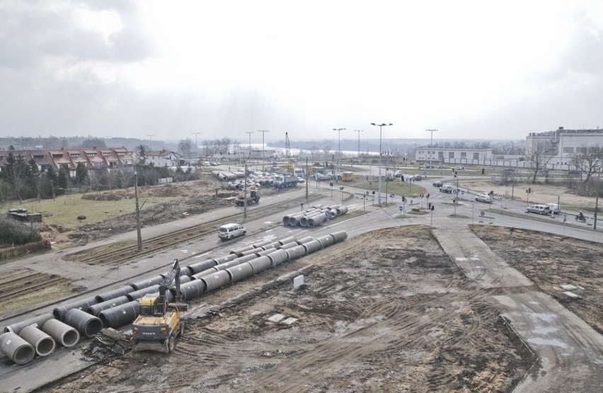 Toruń      Budowa mostu drogowego