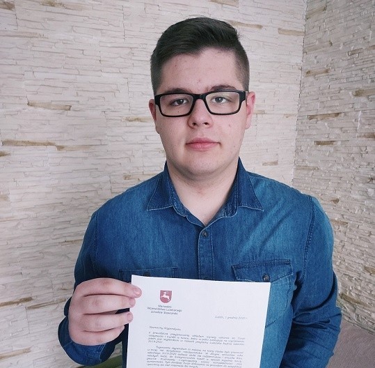 Uczeń ZSEiT w Chełmie znalazł się w gronie stypendystów Lubelskiej Kuźni Talentów