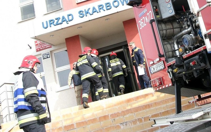 Pożar w Urzędzie Skarbowym we Włocławku
