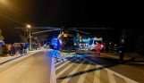 Bibice. Zablokowana krajowa siódemka. Zasłabła osoba jadąca w busie, przyleciał helikopter