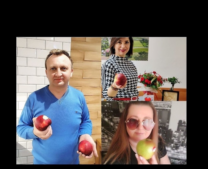 Wielka akcja Apple Challenge, jedzą jabłka dla chorego Bartusia Przychodzkiego z Sandomierza. Zobacz kto dołączył. Są znane osoby [ZDJĘCIA]