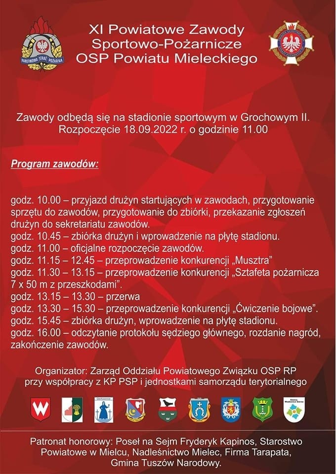 XI Powiatowe Zawody Sportowo-Pożarnicze OSP powiatu mieleckiego w miejscowości Grochowe