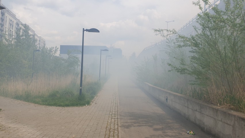 Potężny biały dym wydobywał się z tunelu koło dworca Łódź...