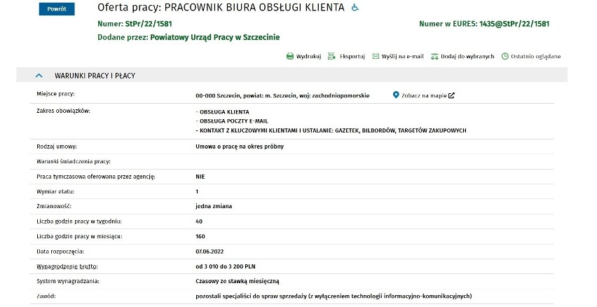 Oferty pracy w Szczecinie i regionie