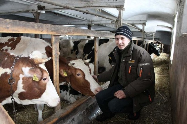Paweł Bider ze swoją hodowlą krów i byków należy do nielicznych młodych wiekiem i stażem rolników na Opolszczyźnie. Większość jego kolegów z rolniczych szkół ani myśli gospodarzyć.