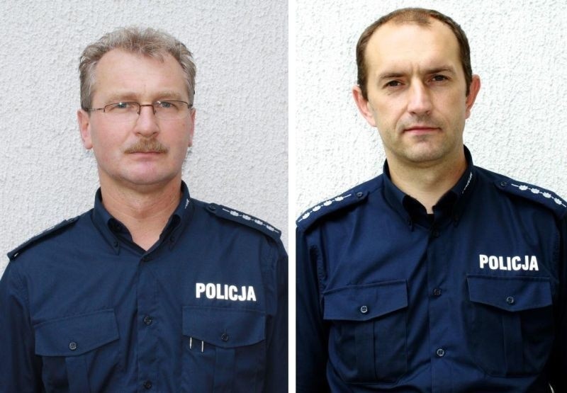 (Od lewej) Aspirant sztabowy Piotr Majewski, Aspirant...
