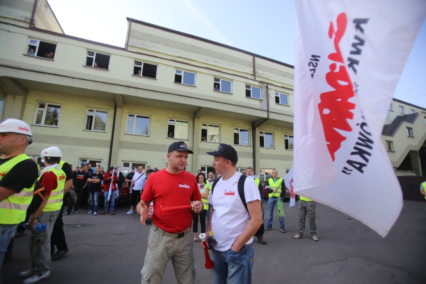 Demonstracja górników w Sosnowcu i Katowicach