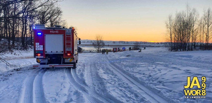Wypadek na zalewie w Mściwojowie na Dolnym Śląsku 14.02.2021