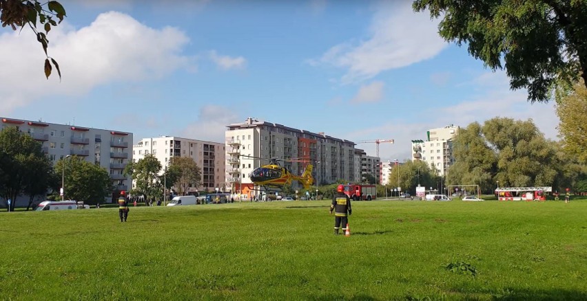 Kraków. Do wypadku doszło na ul. Marchołta na Prądniku...