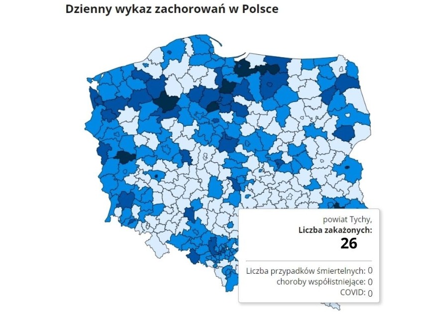 W województwie śląskim zanotowano 1262  przypadki. Wykonano...