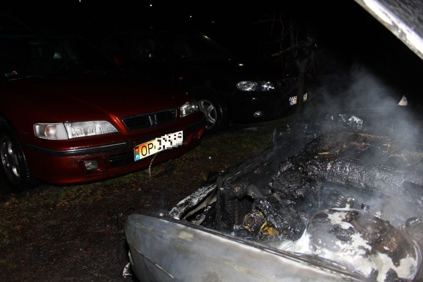 Pożar BMW na alei Witosa w Opolu.