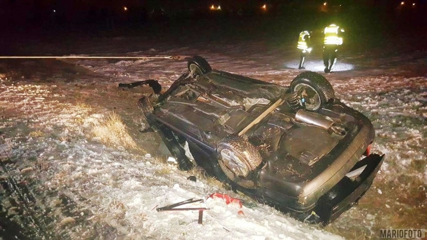 Pierwszy groźny wypadek zdarzył się tuż przed północą na...