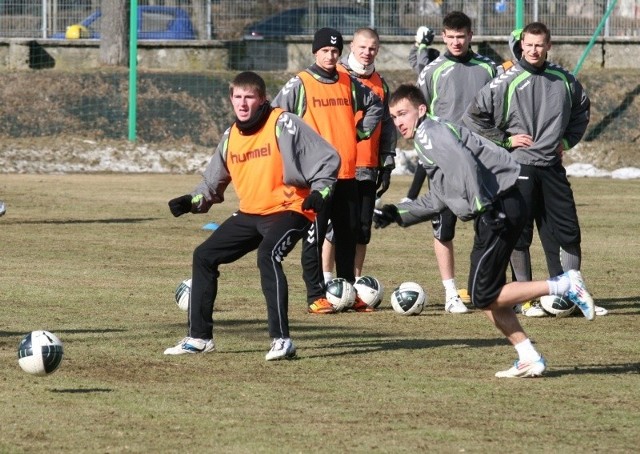 Fragment środowego treningu Korony Kielce.