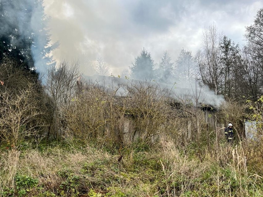 Pożar stodoły w miejscowości Wiązownica Kolonia. W akcji 15 ratowników