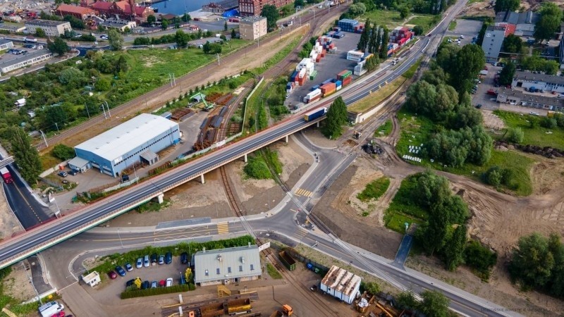 Modernizacja ulic w obrębie portu. Stan 09.06.2022