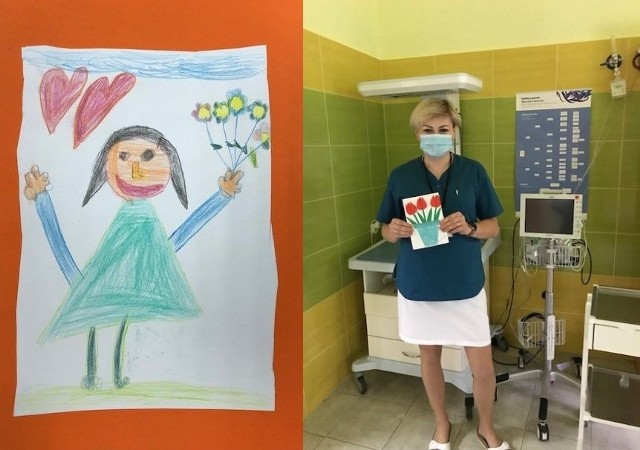 Laurki dla chorych przekazywała między innymi Katarzyna Sudoł, położna oddziałowa Oddziału Ginekologiczno-Położniczego w Szpitalu Powiatowym w Nowej Dębie.