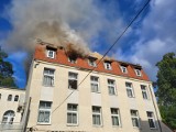 Pożar hotelu Bajka w Łagowie. Ogień pojawił się na poddaszu