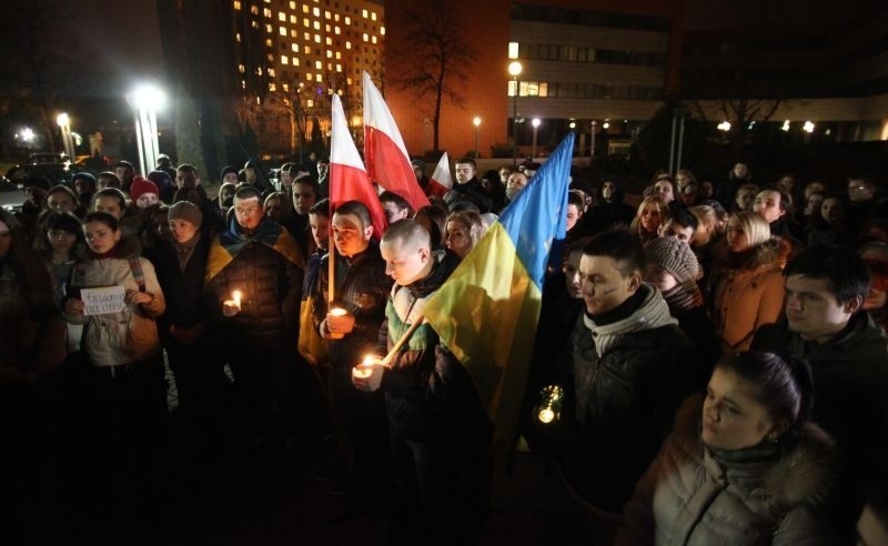 Solidarni z Majdanem - wiec poparcia dla protestujących na Ukrainie [zdjęcia]