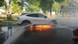 Elektryk zapalił się na stacji benzynowej! Pożar Forda Mustanga! ZOBACZ WIDEO