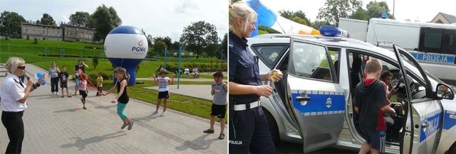 Policjanci z Koszalina przygotowali konkursy i zabawy dla dzieci w Sportowej Dolinie
