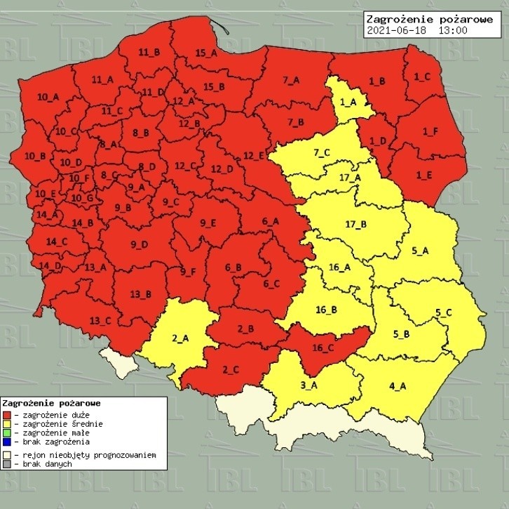 Uwaga! Najwyższy stopień zagrożenia pożarowego na terenie Regionalnej Dyrekcji Lasów Państwowych w Szczecinie 