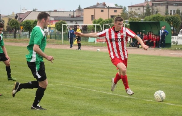 Marcin Rawski (z prawej), zdobył bramkę dla Pilicy