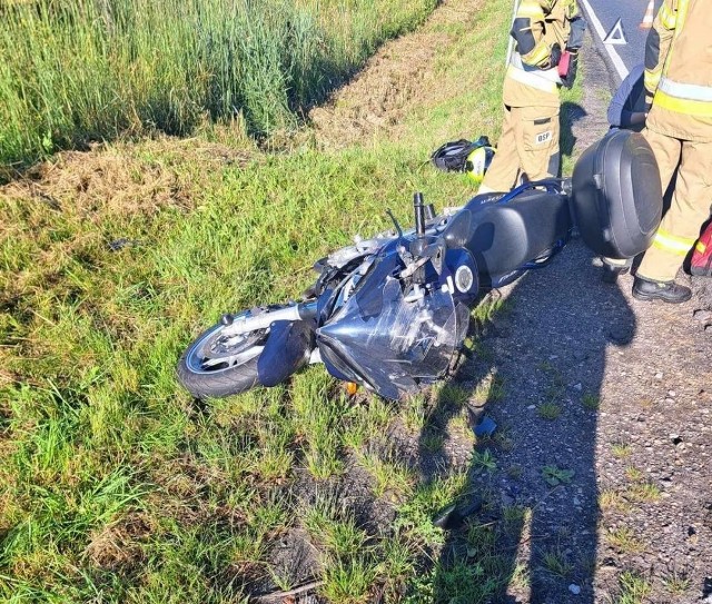 Wypadek z udziałem motocyklisty na DW 780 pod Krakowem
