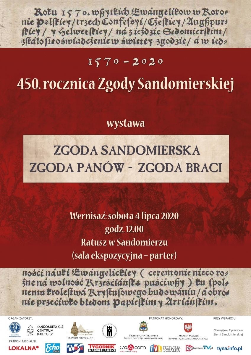 W sobotę 4 lipca wernisaż wystawy „Zgoda Sandomierska. Zgoda Panów - Zgoda Braci” w Sandomierzu