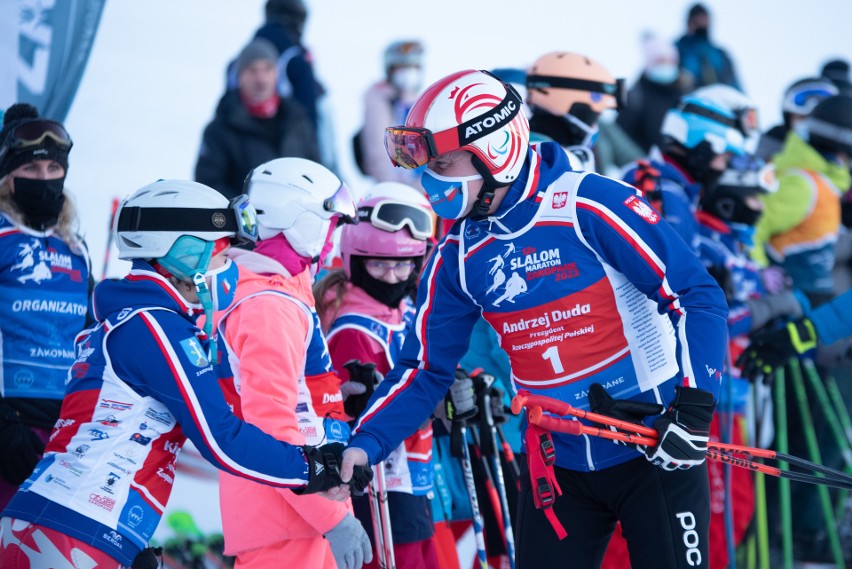 Zakopane. Prezydent przyjechał na narty pod Giewont. Wziął udział w charytatywnym maratonie narciarskim 