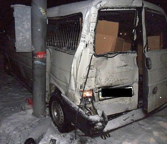 Potrącony ukraiński transportowy volkswagen.
