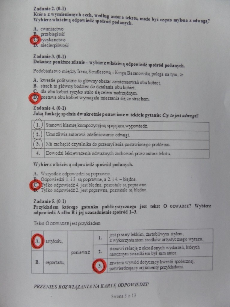 Egzamin gimnazjalny 2013: test z języka polskiego [ODPOWIEDZI]