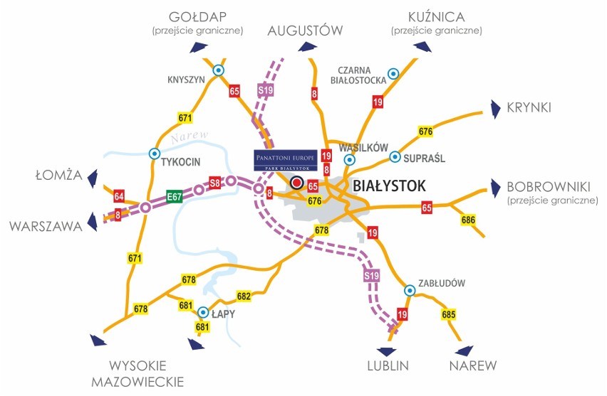 Lokalizacja Panattoni Park Białystok na mapie miasta