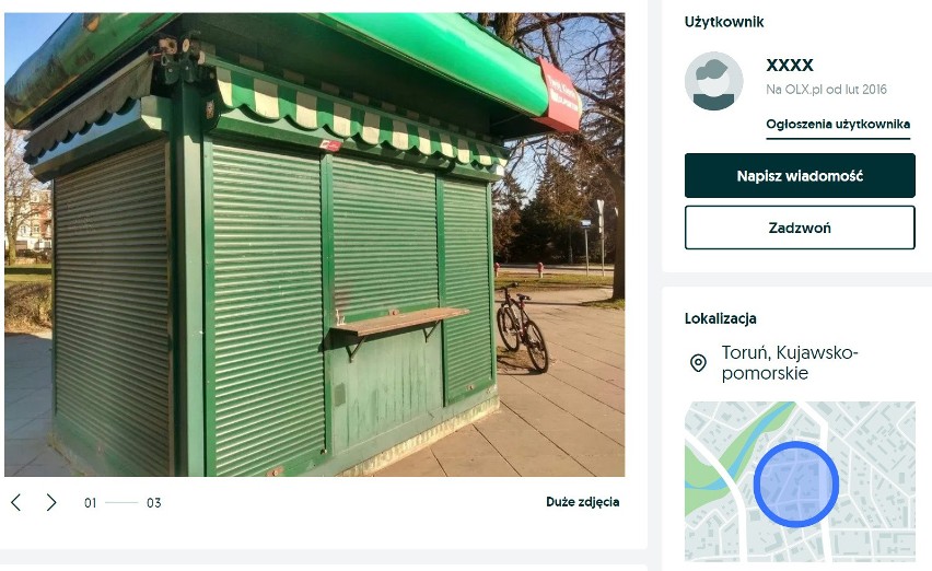 - Sprzedam kiosk typu kontener - pisze użytkownik. Kiosk...