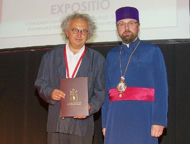 Biskup Paisjusz i doktor Andrzej Mochoń, Prezes Zarządu Targów Kielce
