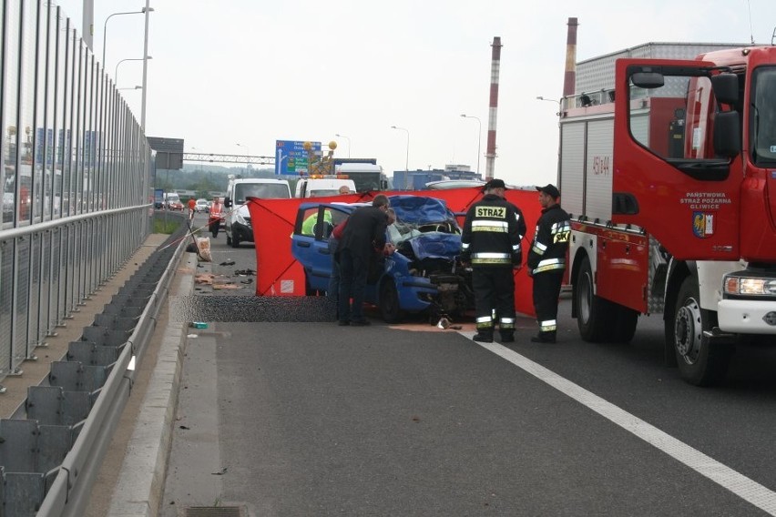 Wypadek na autostradzie A1 w Gliwicach
