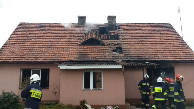 W Przyborowie, przy ul. Leśnej spalił się dom jednorodzinny....