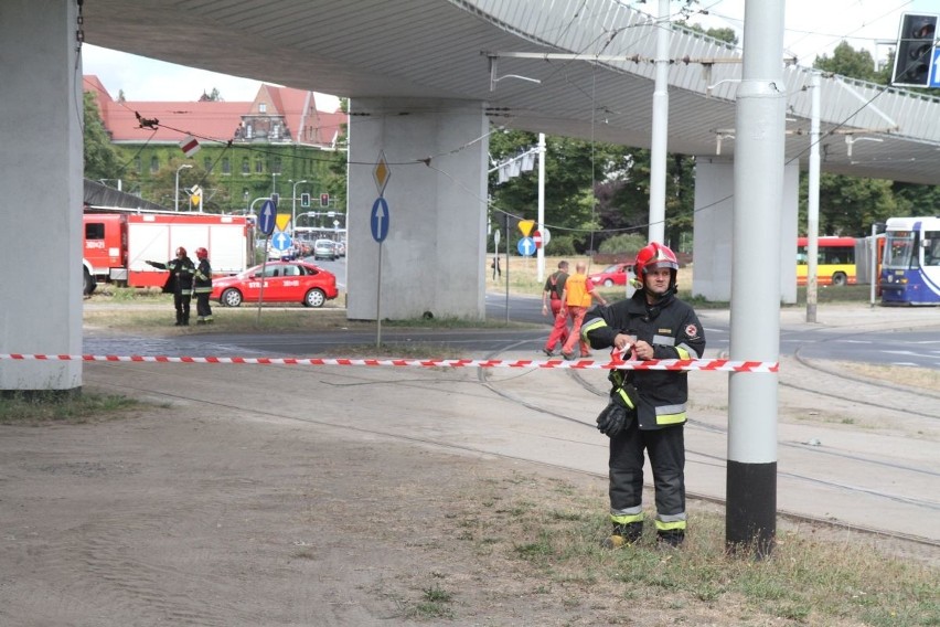 Zerwana trakcja na pl. Społecznym, Wrocław, 04.09.2015 r.