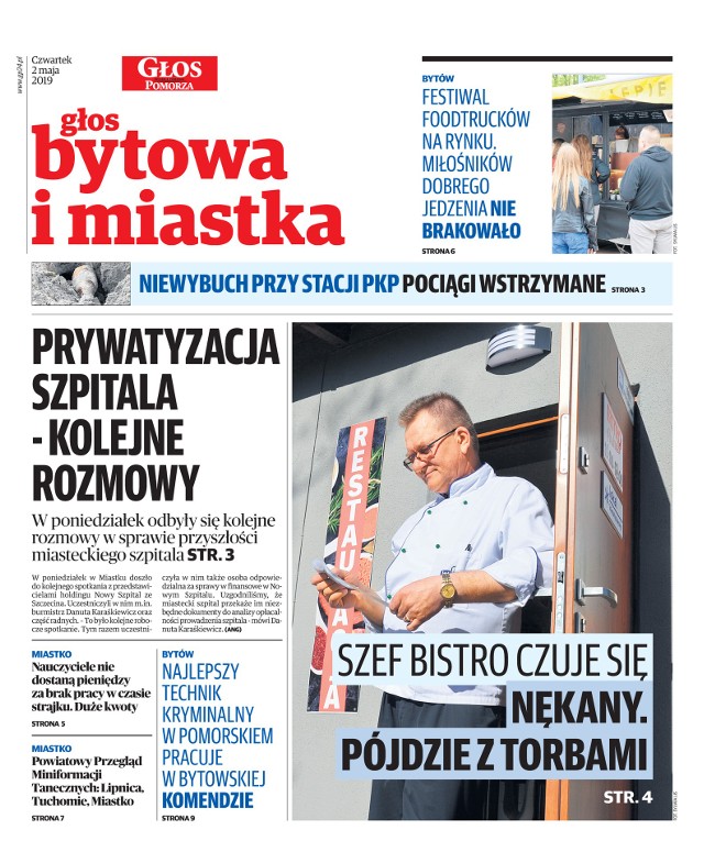 W czwartek (2 maja) nowy papierowy Głos Bytowa/Miastka (Głos Pomorza)