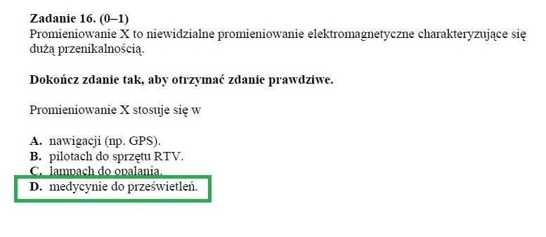 Egzamin gimnazjalny 2013 przyroda. Test z biologii, geografii, fizyki, chemii [ARKUSZE, ODPOWIEDZI]