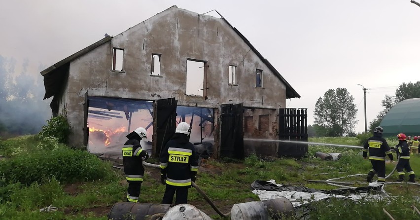 Pożar pustostanu w miejscowości Dochowo. Strażacy walczyli z oginem