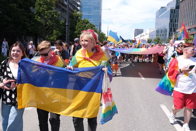 Do marszu dołączyło też kilkuset Ukraińców ze środowiska LGBT w ramach marszu Kyiv Pride